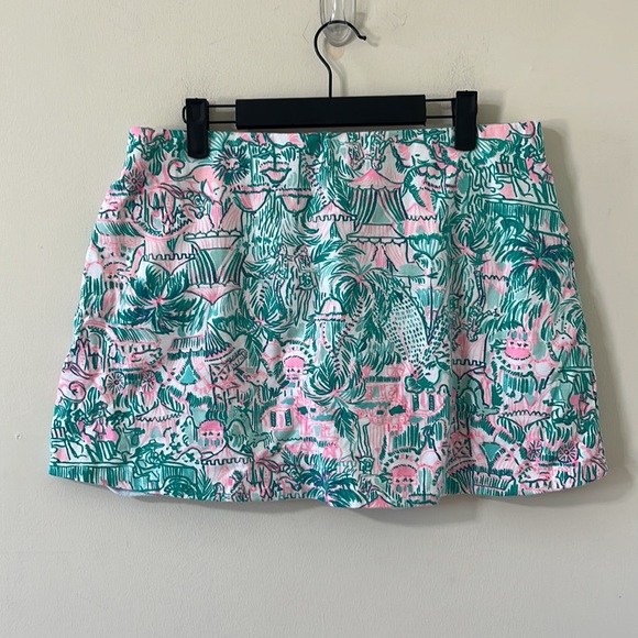 Lilly Pulitzer Madison Skort Bright Agate Green Colorful Camelflage Size Large - Picture 8 of 12